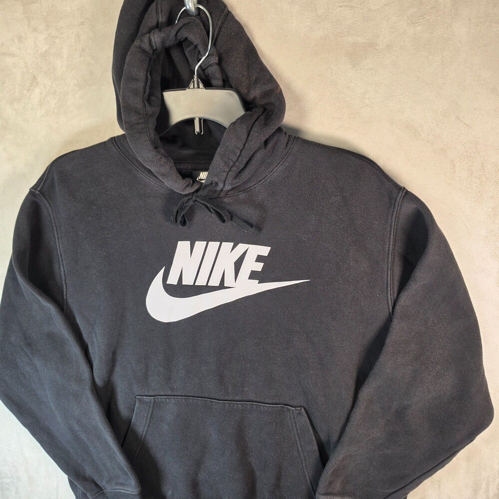 Nike Hoodie Mens [XL] Black Pullover Sweatshirt Big Logo Fleece Kangaro